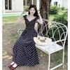Rochie premium cu decolteu în V, mânecă scurtă tip fluture, cu buline, mărime mare pentru femei, mm plinuțe, pliuri în talie și subțire, rochie de vacanță