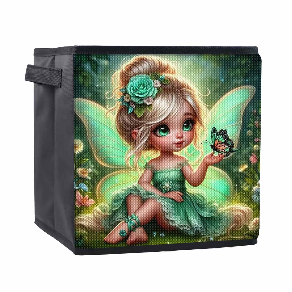 

Elves and Butterflies 5D Diamond Painting Storage Basket Full Round Drill Mosaic Diamond Embroidery Cross Stitch Kits Home Decor Home Decor 25cmx25cm