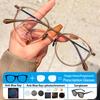 Retro Round Artistic Small Frame Myopia Photochromic Anti Blue Ray Femal Sunglasses Presbyopic Hyperopia Prescription Glasses
