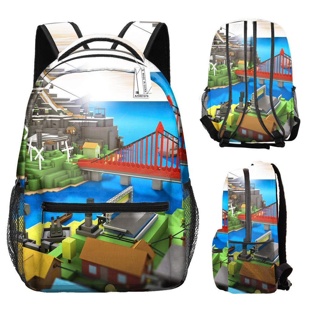 Sac à dos étudiant Roblox Sac à dos imprimé Roblox Sac à dos Mon Monde Sac à dos dessin animé anime pour enfants