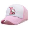Hello Kitty Baseball Cap for Kids Adult Cartoon Letter Mesh Cap Kawaii Peaked Hat Pink Summer Cap Girls Woman Accessories Gift