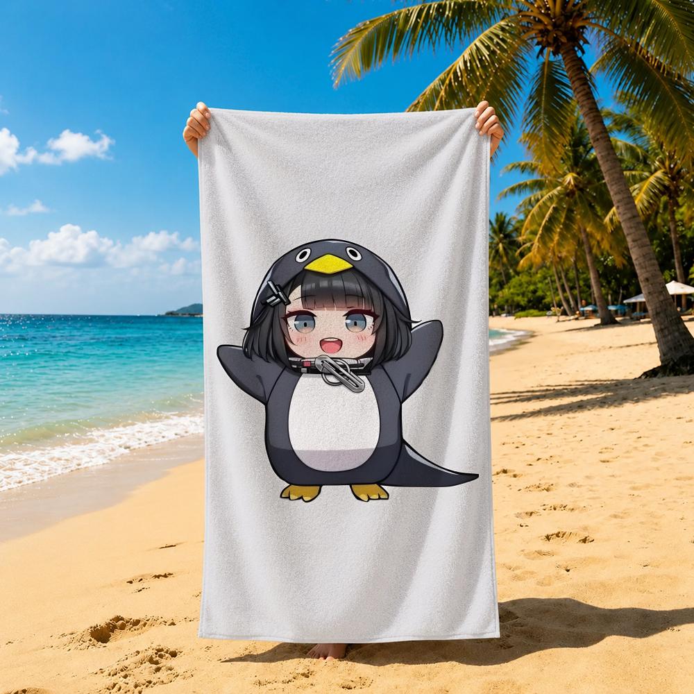 Cartoon Gugu Gaga Penguin Towel Towel Soft Pool Gift For Travel Gym Shower Cool Camping Quick Dry Sports  Large Beach Towel