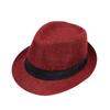 Linen Rolled-Brimmed Jazz Hat Summer British Retro Small Top Hat Outdoor Sun Hat
