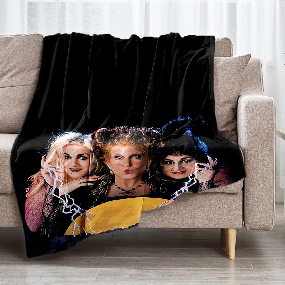Hocus Pocus Theme Printed Blanket - Perfect for Couch, Bed, Travel & Outdoor Use | Machine Washable, Cozy & Durable.