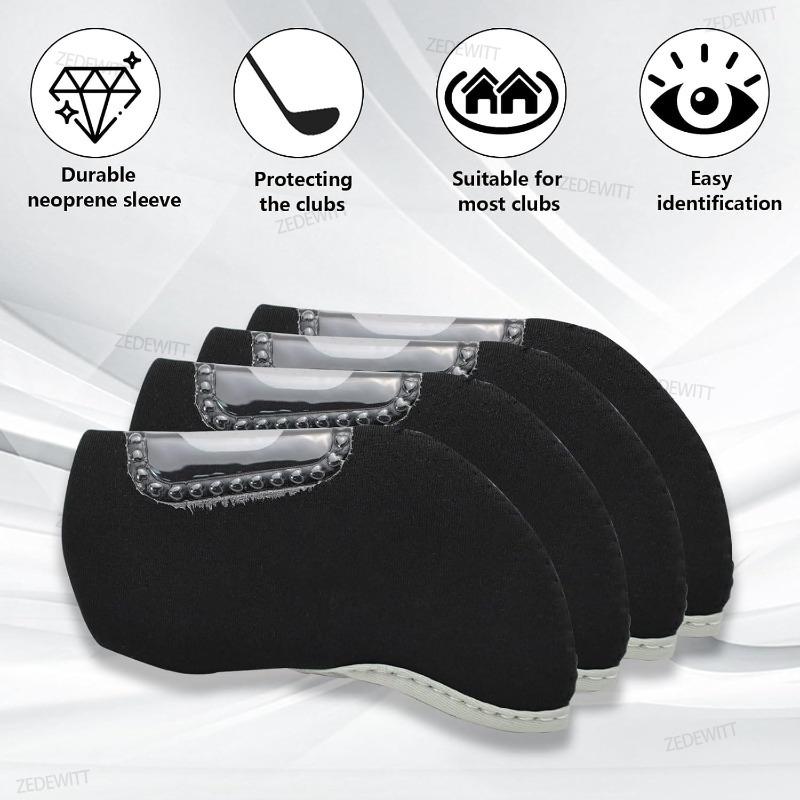 Premium Soft Durable 10Pcs Set Golf Iron Headcovers Visible Window Sleeve Protector Fit All Brand Outdoor Golf Training Gear
