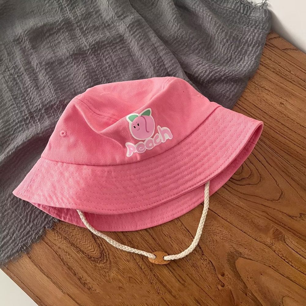 

Drawstring Children s Fishmen Hat Fruit Kid Summer Sun Hat Mountaineering Cap рожевий