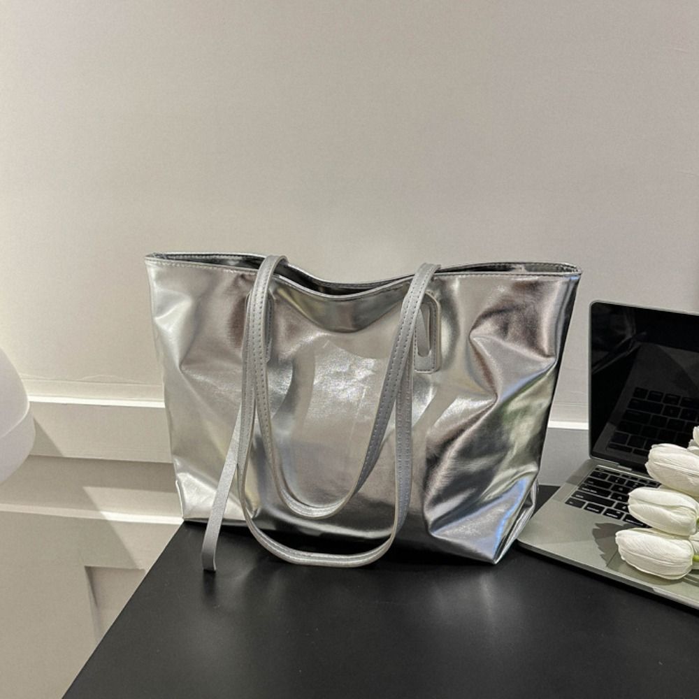 Pure Color PU Leather Tote Bag Multi-position Women Handbag Retro Simple Shoulder Bag Outdoor