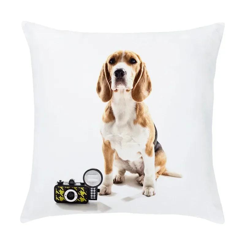 45X45Cm Dog Peach Skin Hug Pillowcase Custom Bedroom Car Sofa Cushion Pillowcase Cushion Cover