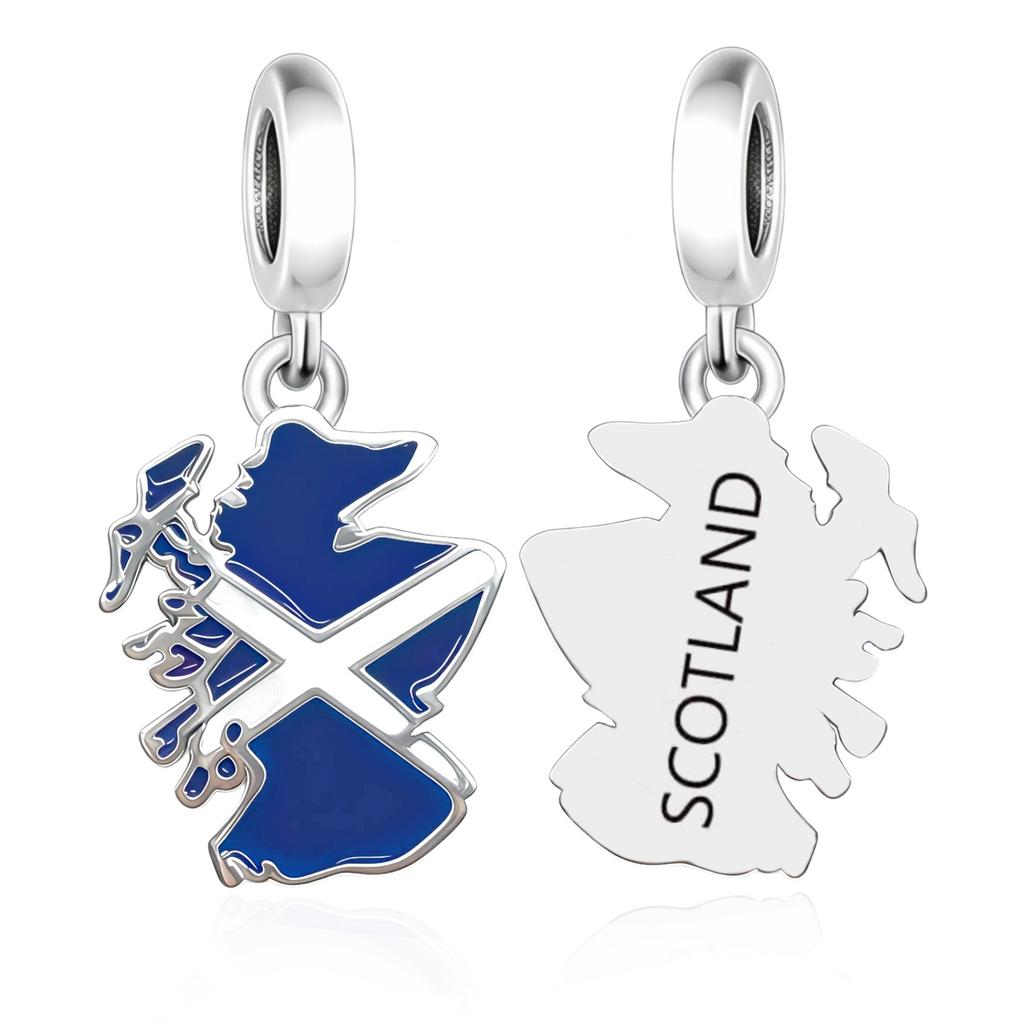 925 Silver Pan Charms Fit Original Bracelet Europe Greece Iceland France Italy Finland Flag Map Dangle Bead for Jewelry Making