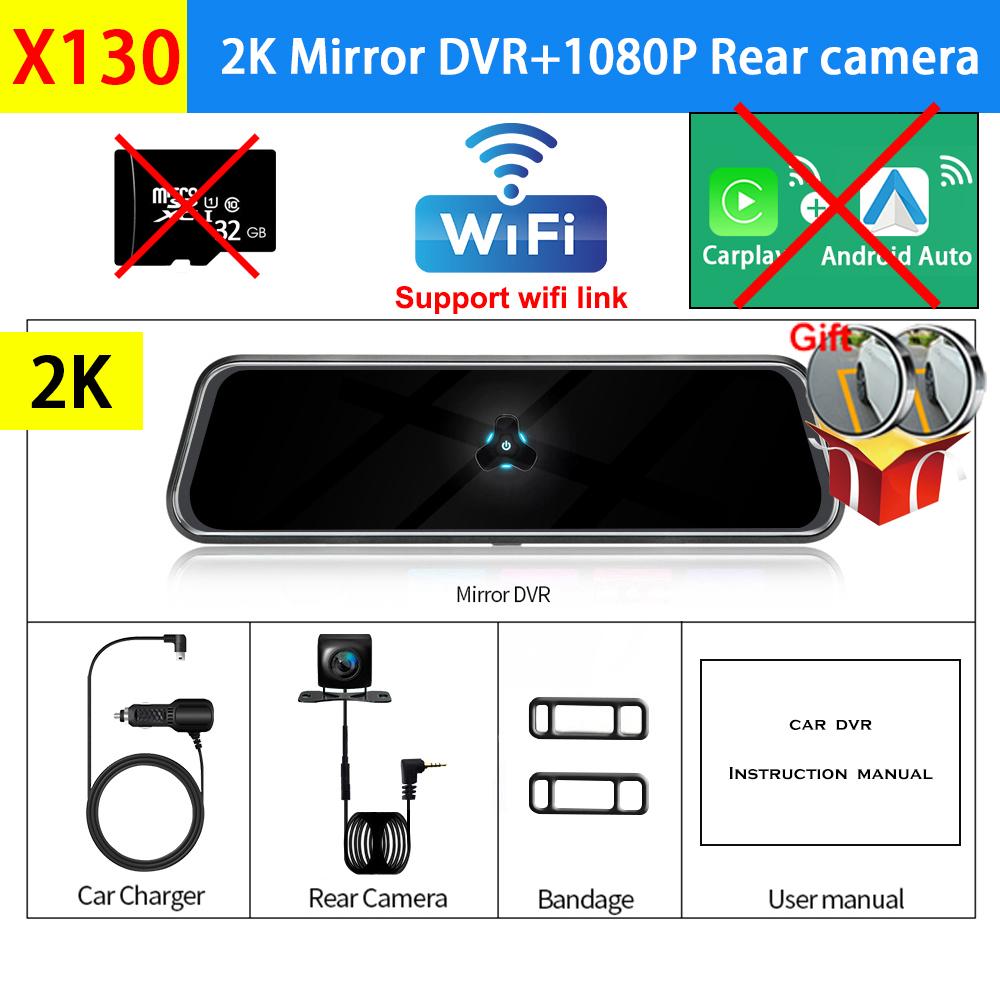 

Видеорегистратор 4K 3840*2160P Автомобильный видеорегистратор Carplay Android Auto WIFI BT FM AUX 10 дюймов Видеорегистратор Камера Видеорегистратор Потоковое зеркало заднего вида