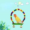 3PCS Durable Wooden Parrots Stand Swing Toy Birds Colorful Beads Bird Supplies Bells Toys Perch Hanging Swings Cage for Pets