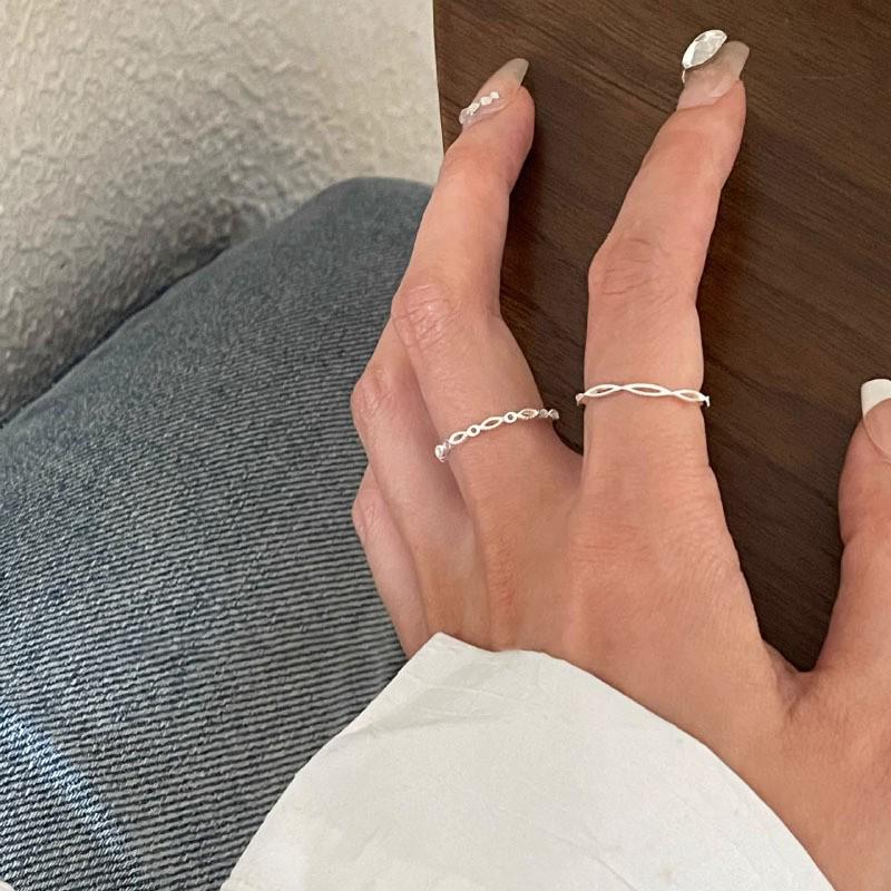 Korean Heart Line Open Ring: Elegant, High-End, Non-Fading Women's Stackable Band
