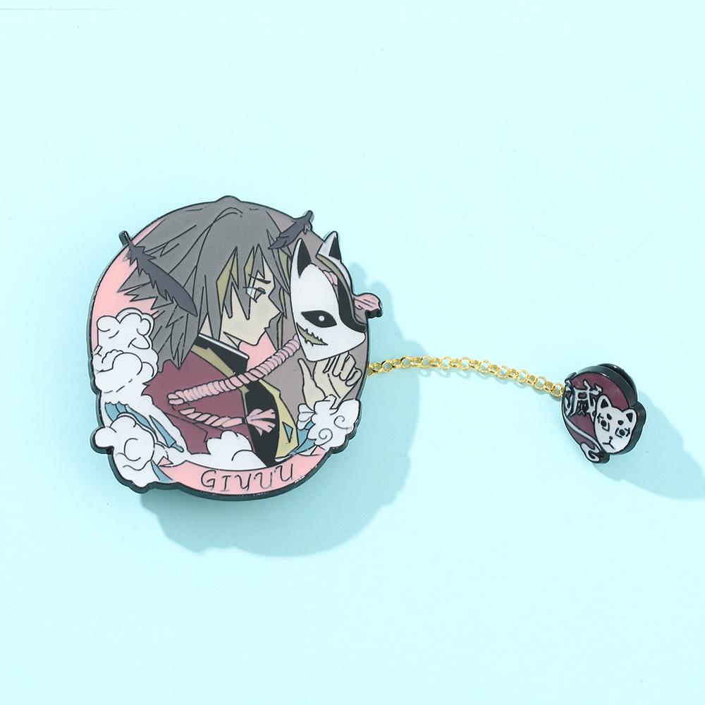 

Anime Metal Badge Ghost Destroyer Blade Tanujiro You Bean Butterfly Ninja Zinc Alloy with Pendant Brooch