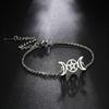 Lemegeton Stainless Steel  Goddess Bracelet Women's Stainless Steel Pentagram Pendant Bracelet Magic Pentagram Jewelry Gift