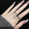 [Silver Chain Whispers] Niche Design Sense Chain High Sense Irregular Texture Opening Simple Ring