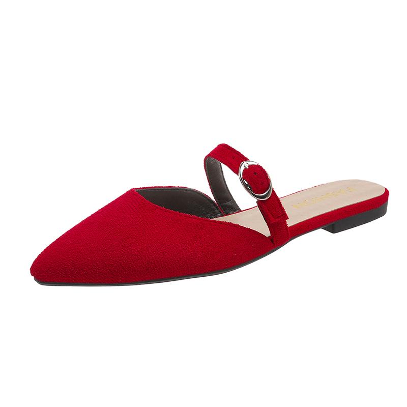 Fashion New Fashion Shallow Slippers Women Sandals Black Pointed Shoes Women Flats Casual Shoes Sandalias De Mujer Flat Slippers