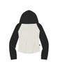 LMR Off-Shoulder Lettering Graphic Hoodie Long Sleeve T-Shirt Oatmeal