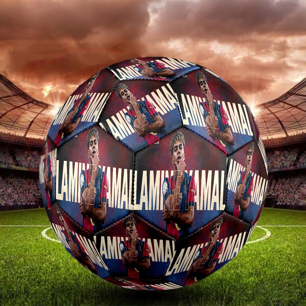 Lamine Yamal 19 Barcelona Goalkeeper Celebration Size 5 Soccer Ball Machine Sewn Indoor/Outdoor Training and Matches Soccer Accessory Perfect Gift for