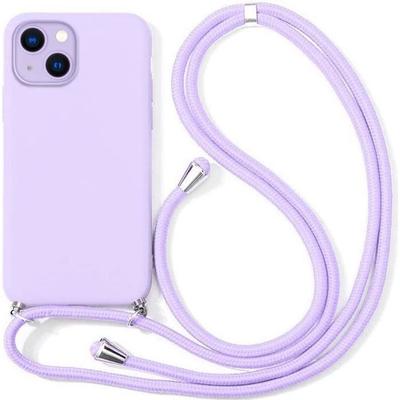 Crossbody Case - E.F.CONNECTION - For iPhone 13 - Purple - Soft Silicone - Anti-fingerprint