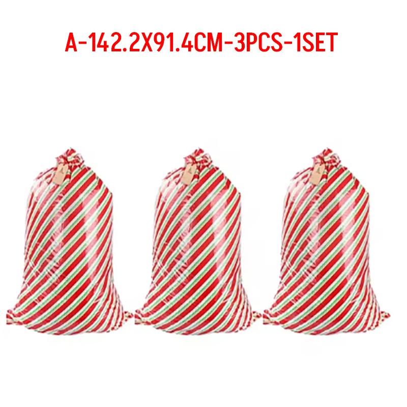 

Рождественский большой подарочный пакет на шнурке, сумка для конфет 2025, веселое рождественское украшение для дома, большая новогодняя упаковка для печенья Navidad 3PCS-1SET