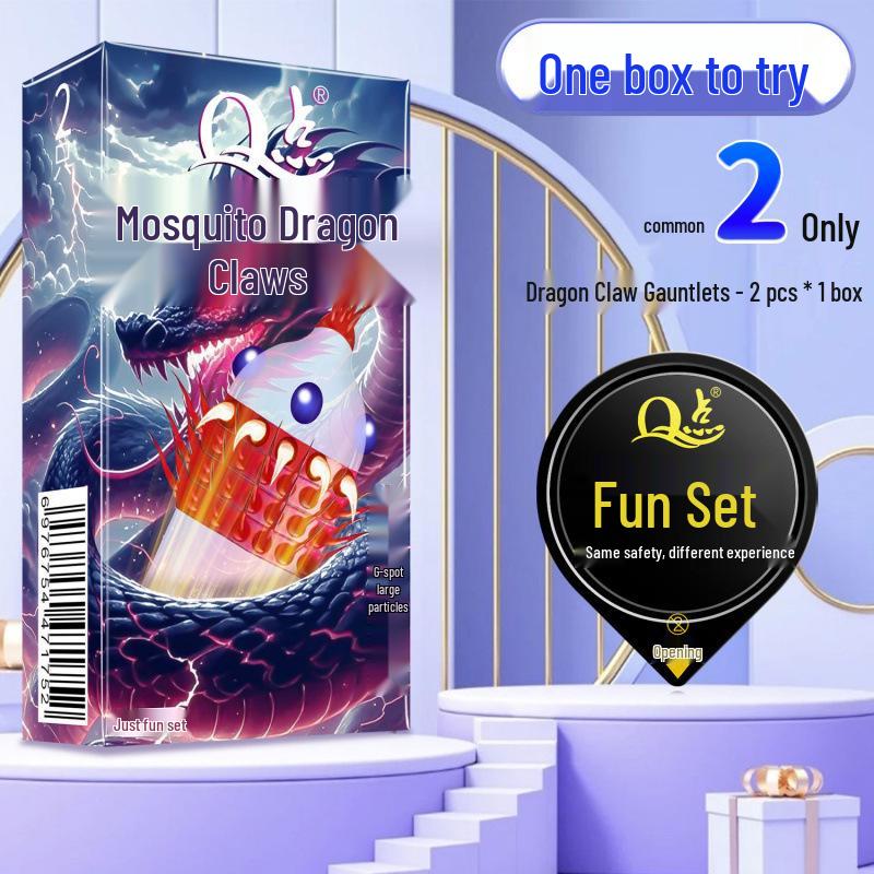 Q Point Thorn Set: Erotic Couples' Condoms with Large Particles, 2pcs/pack