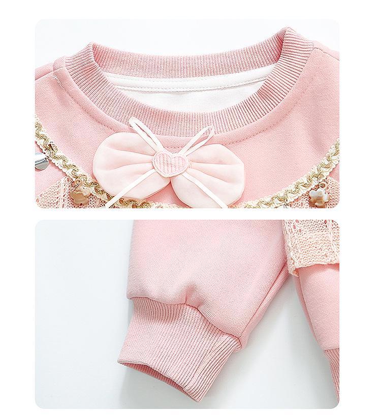 Stylowy dwuczęściowy zestaw dla dziewczynek: Top z długim rękawem i cekinami oraz spodnie na jesień/wiosnę