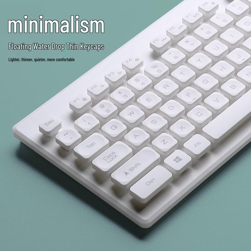 High-Quality Silent Floating Keyboard & Mouse Set - Wireless/Wired for Home & Office Use