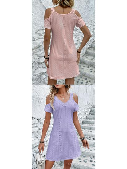 European Off-the-Shoulder Slimming Dress