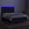 Exclusive House - Bed Slatted Base and Mattress and LED Black 140x200 Cm Fabric
