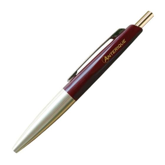Anterique Oil-Based Ballpoint Pen, 0.5mm, Mini Size, Maroon, BP20-MR, Brass Machined Lower Barrel, ABS