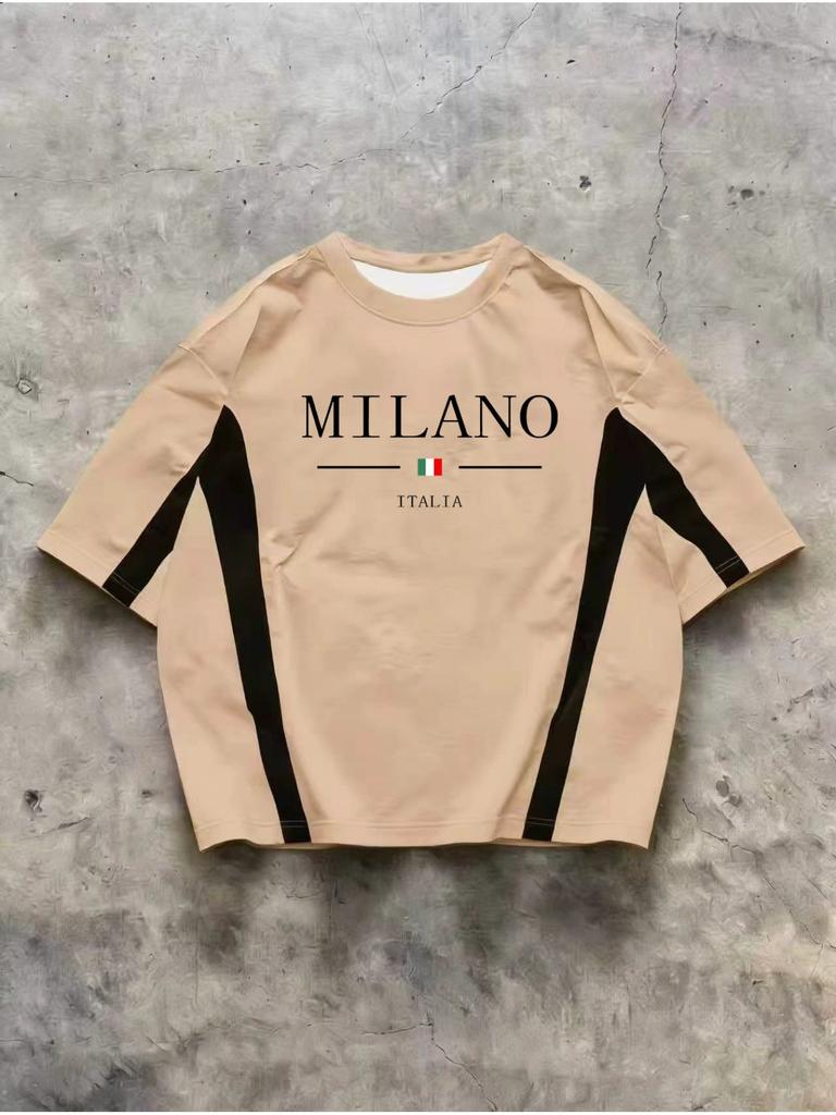 2026 Summer New Style Men's T-shirt Street Casual Fashion Comfortable Soft Lightweight 3D Letter Pattern Print