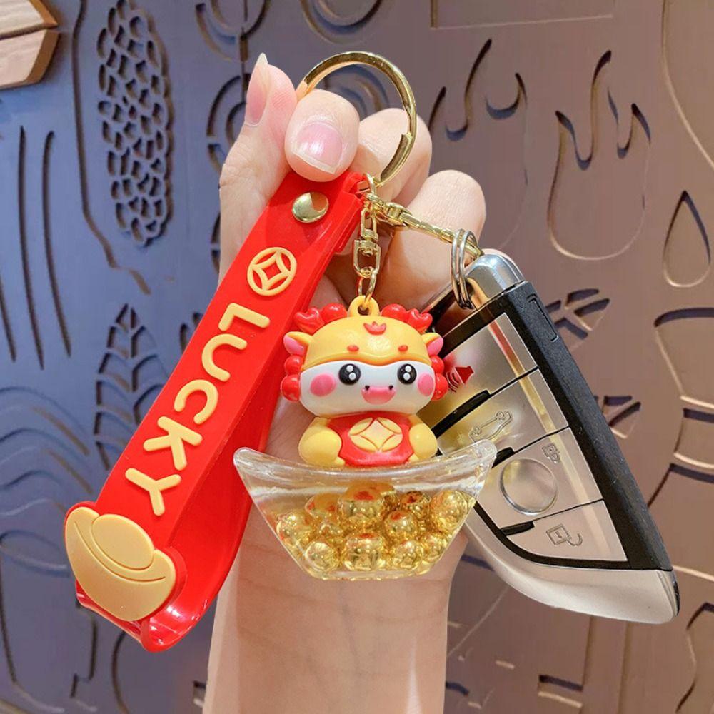 

Zodiac Dragon Dragon Year Key Pendants Dragon Year Year Of The Dragon Oil Keyring Children Toys красный