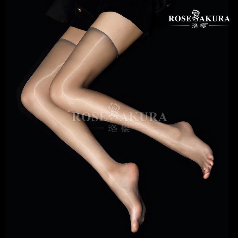 Glossy Seamless Long Tube Stockings for Women, Ultra-thin Shiny Over-the-knee Black Silk Pure Desire  Candy Color Thigh-high Soc