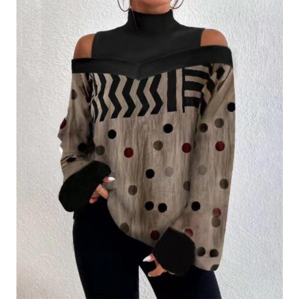 BITCED Women's Fashion Casual Autumn Winter Long Sleeve Half Turtleneck Blouses & Shirts
