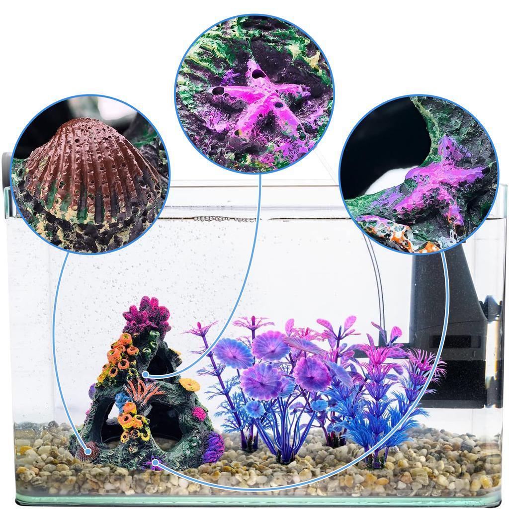 Resin Corals Fishtanks Accessories Natural Underwater Habitat Decors Pet Safe Aquariums Ornament For Aquariums Enthusiasts
