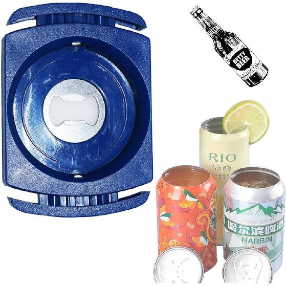 Two-in-One Blue Manual Can Opener for 8-19 Oz Beverage Cans, Bottle Opener, Household Bar Tool