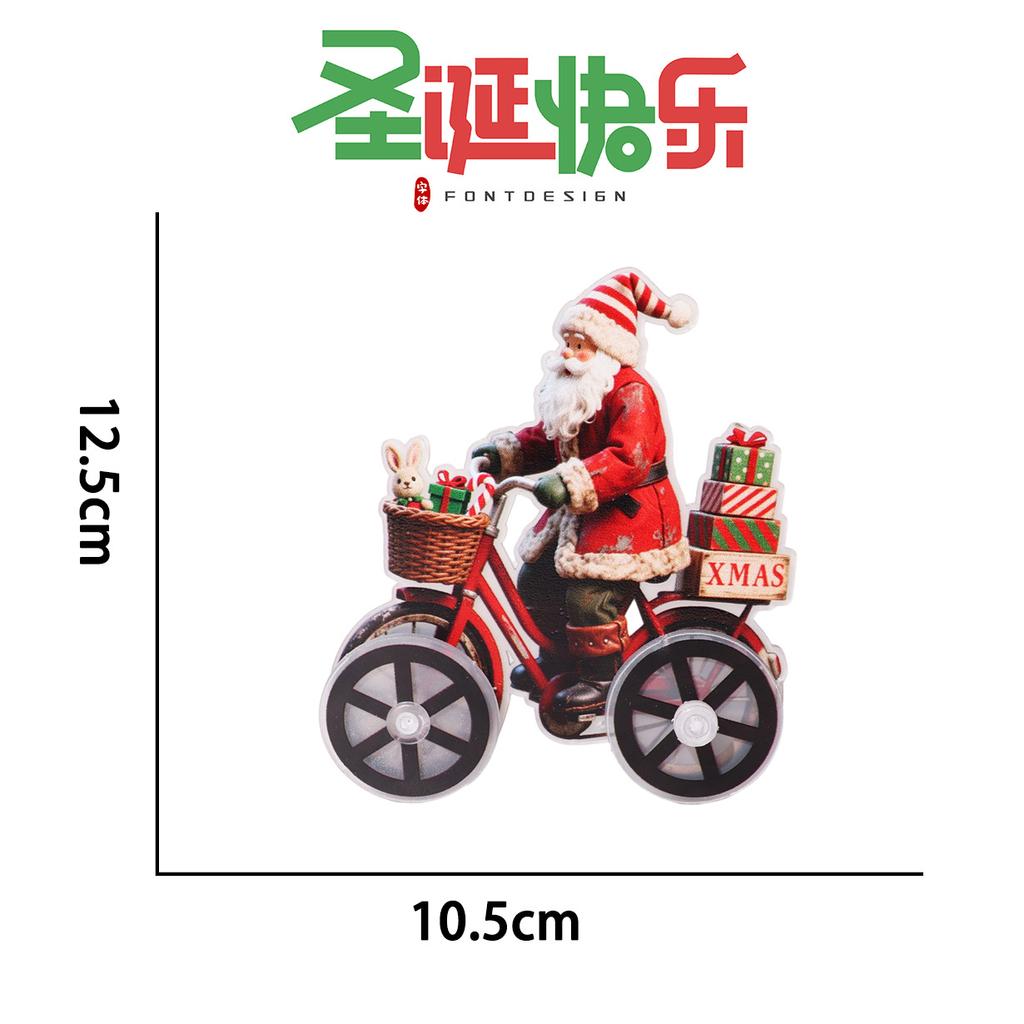 Tecknad Jul Mini Bordsdekoration GÖR DET SJÄLV Tecknad Gammal Snögubbe som Cyklar Dekoration Perfekt För Plastmaterial Hantverk Festdekorationer