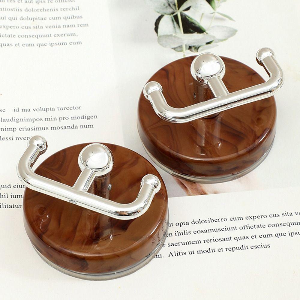 2pcs Reusable Double Hooks Wood Grain Clothes Hook Multi Purpose Suction Cup Hook Universal