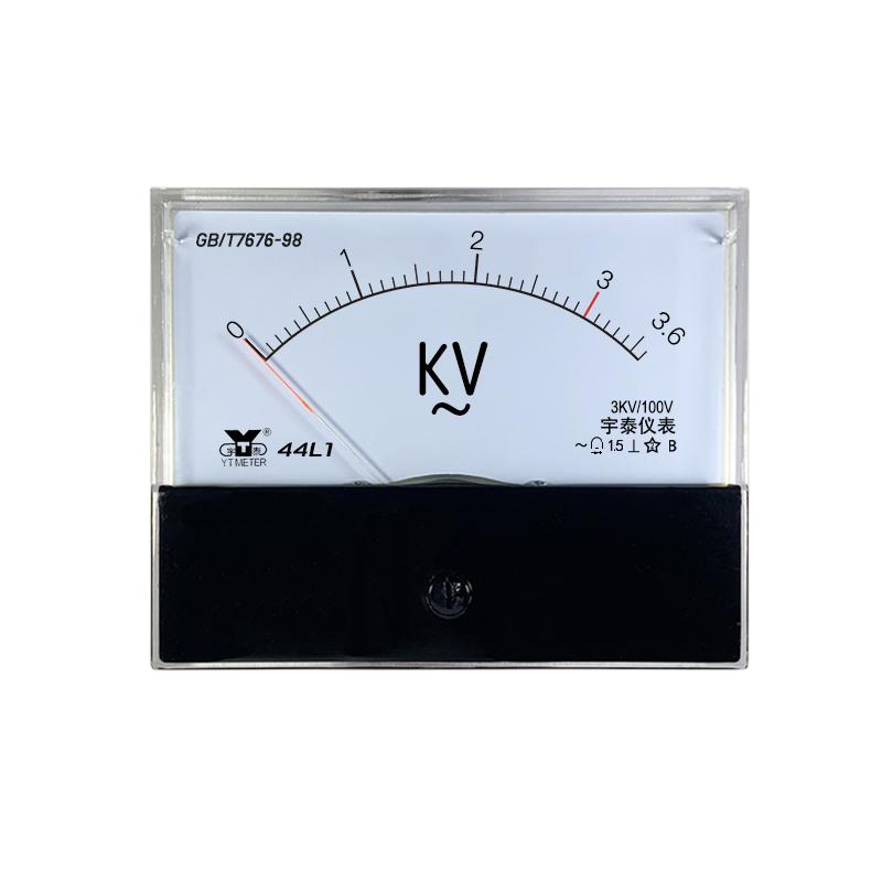 44l1 100V Input Analog AC Voltmeter High Voltage Meter 3KV 6kV 10kV 20kV 50kV 70kv 100kV Cannot Directly Use 80 * 100mm Multi Ra