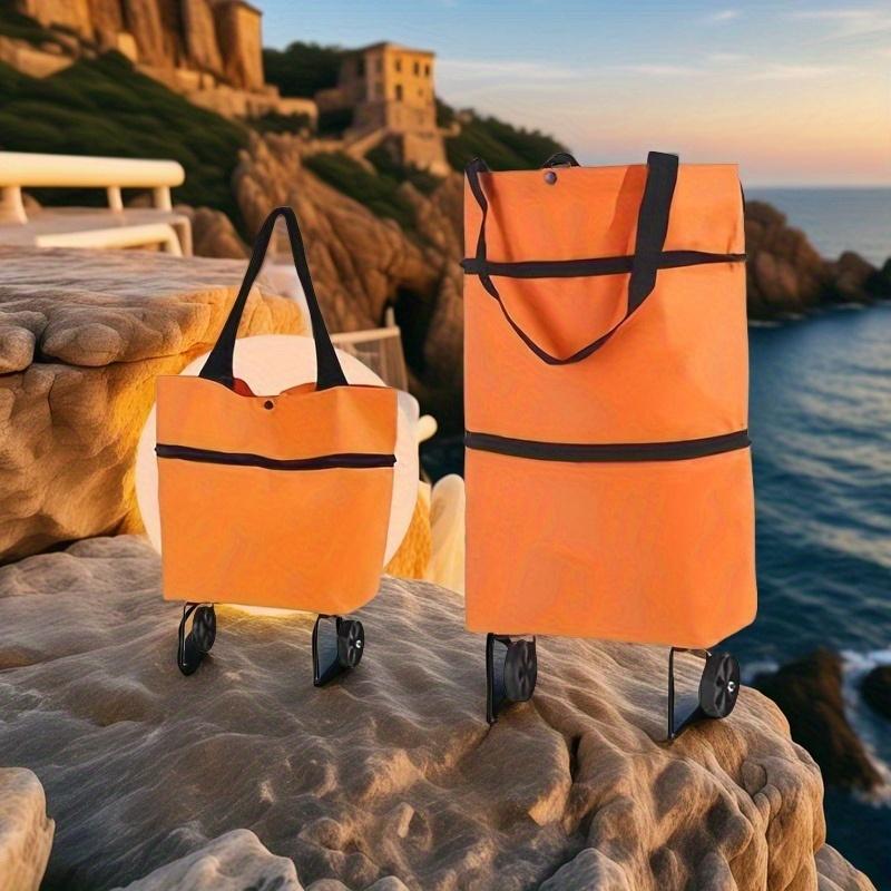 Foldable Shopping Cart with Wheels - Lightweight, Portable Trolley for Groceries & Delivery, Durable Oxford Fabric, 3.54" X 2.36" X 1.97"