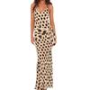 Rochie Maxi cu Bretă Subțire pentru Femei, Imprimeu Leopard, Nod Lateral, Crăpătură Înaltă, Bodycon, Rochie de Vacanță
