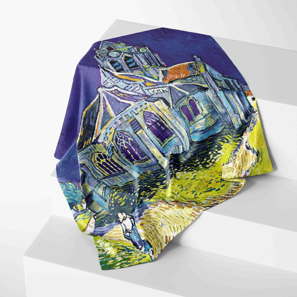 Women Oil Painting Fashion Beautiful Soft Silk Scarves Female Lady Shawl Hijab Wrap Foulard Bandanna Muffler Beach Pareo