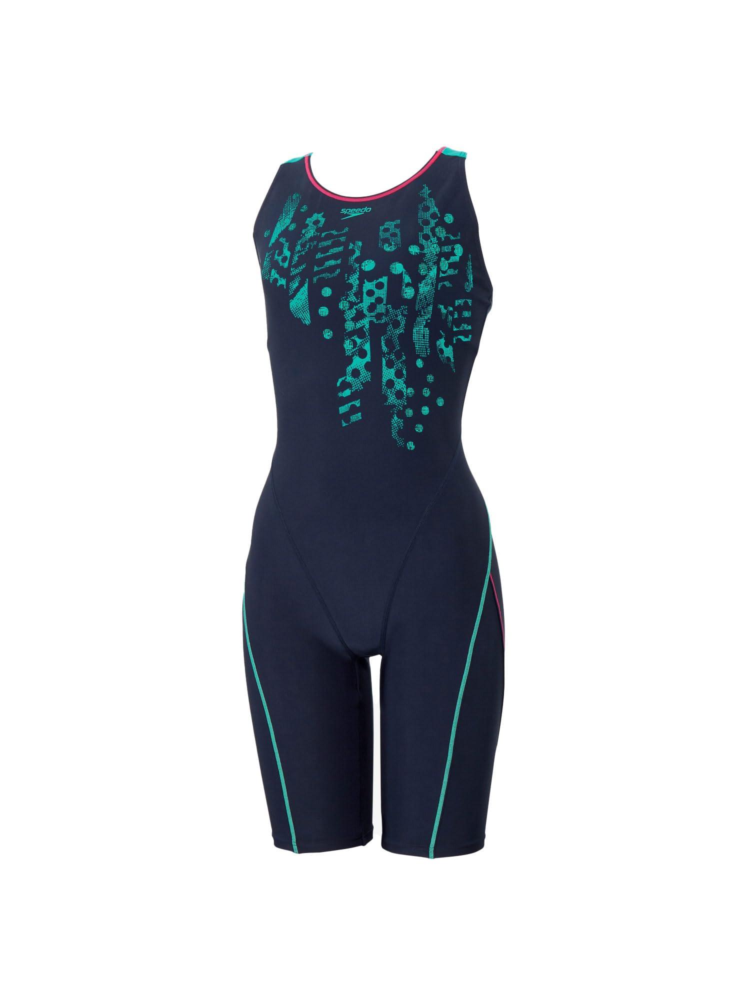 

Fitness Swimsuit Crash Dot Loosen Kneeskin M [Speed] Women s Navy/Aquarium