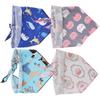 4Pcs Dog Neck Scarf Cotton Handkerchief Triangular Bib Washable Printing Style Pet ClothingL 72.5 x 49cm