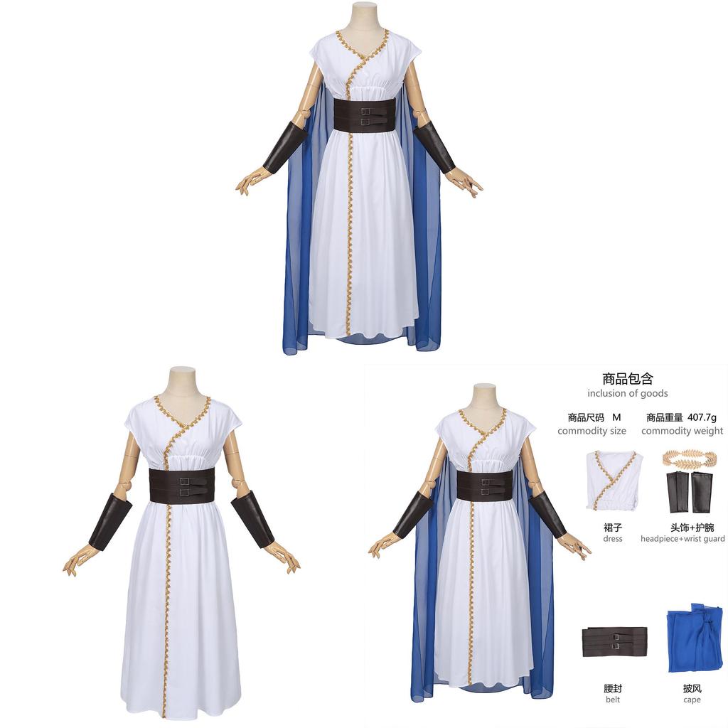 Medieval Greek Cosplay Costume With Linen Fabric For Stage Performances And Halloween Events