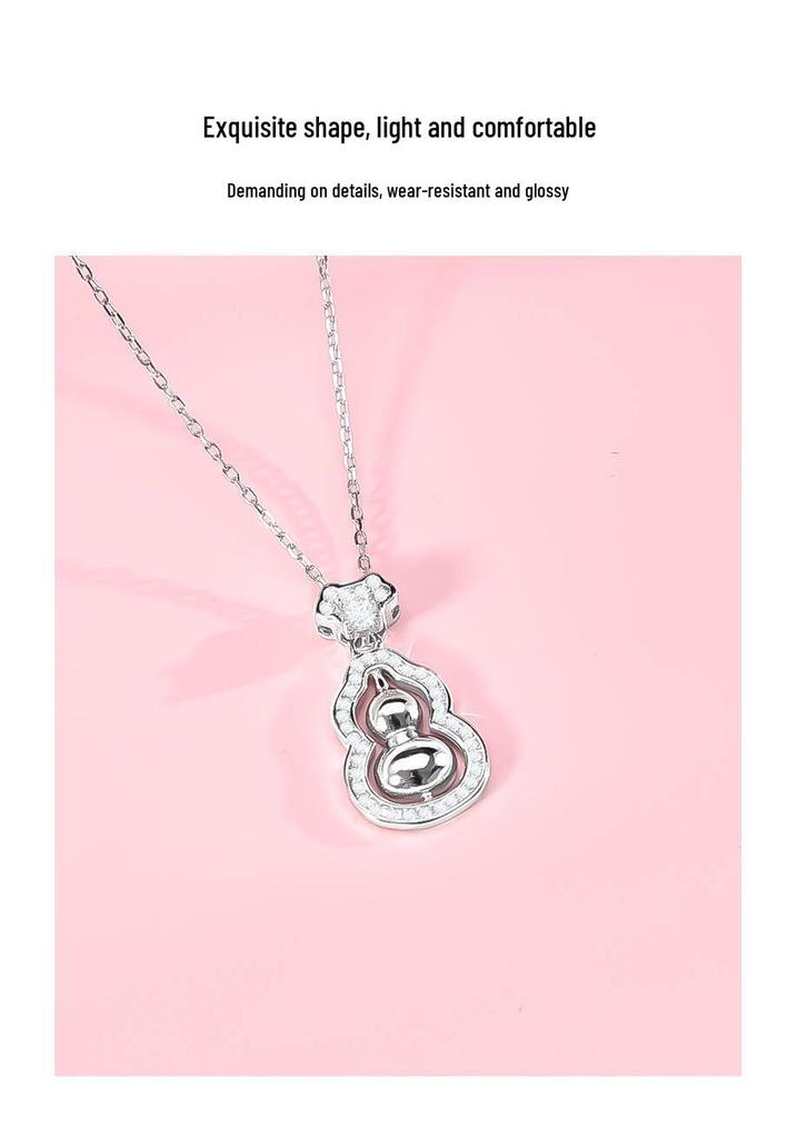 New Chinese Style S925 Sterling Silver Gourd Clavicle Necklace for Women - Trendy Niche Design