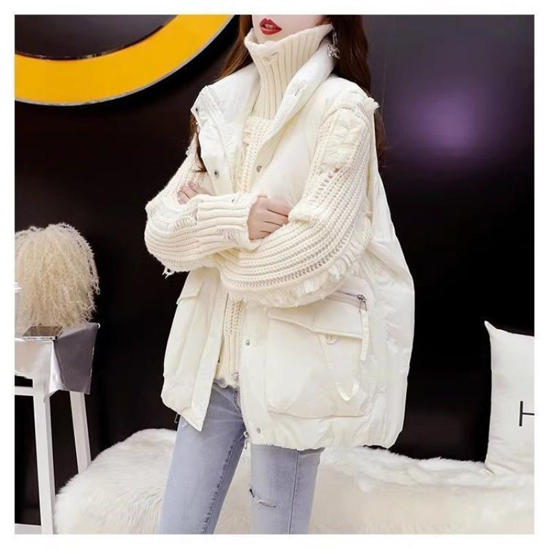 

New Autumn and Winter Down Cotton Vest Women s Large Size Loose Vest Korean Style Waistcoat M