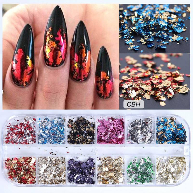 8G Nail Art Glitters Snowflake Sequins Rainbow Laser Nail Art Sequins