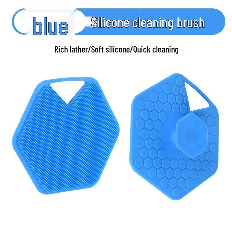 Double-Sided Silicone Bath Brush with Soft Bristles & Long Handle