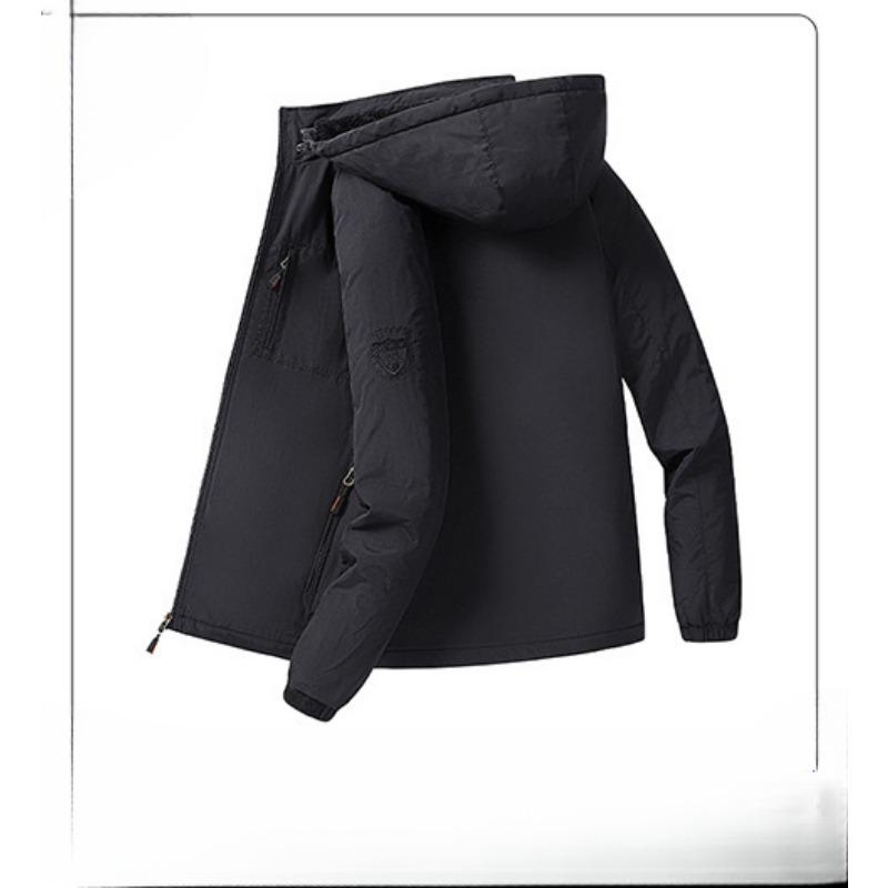 Casual Middle-aged Jacket Large Size Medium and Long Fleece Thickened Waterproof and Breathable Men's Jacket